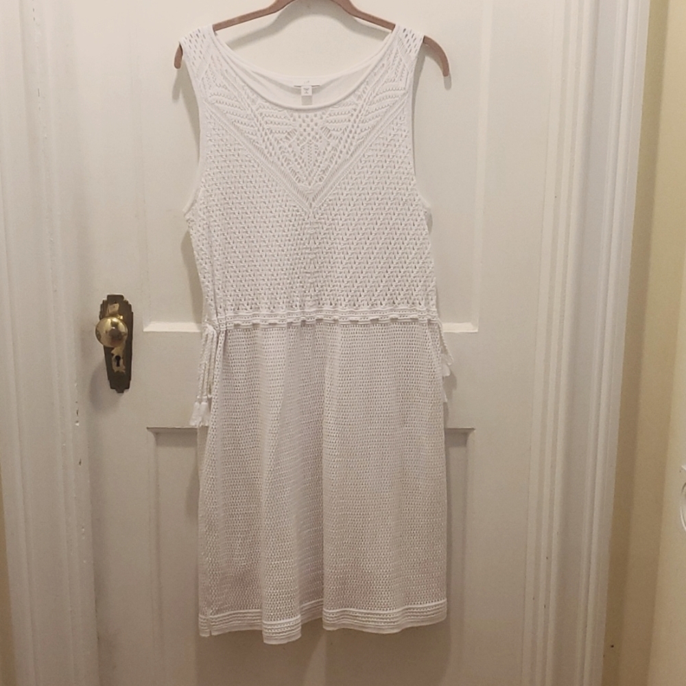 White JJill crochet dress.